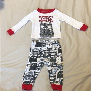 Kids White & Red 'Mommy's Little Monster' Pajama Set